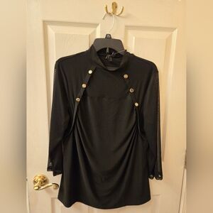 Elegant Black Dress with Gold Accents